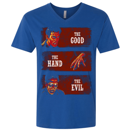 T-Shirts Royal / X-Small The Good the Hand and the Evil Men's Premium V-Neck