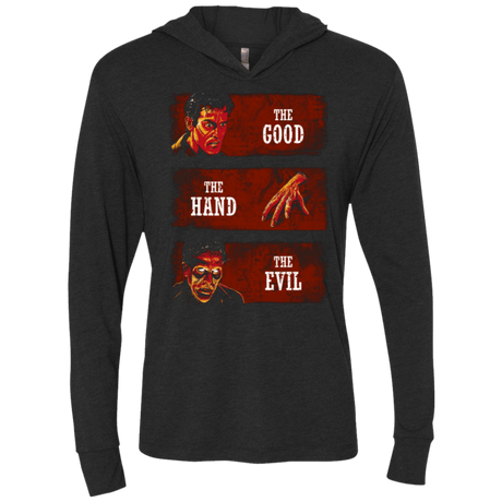 T-Shirts Vintage Black / X-Small The Good the Hand and the Evil Triblend Long Sleeve Hoodie Tee