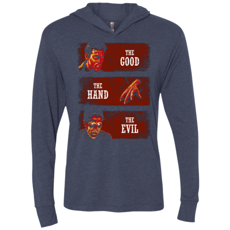 T-Shirts Vintage Navy / X-Small The Good the Hand and the Evil Triblend Long Sleeve Hoodie Tee