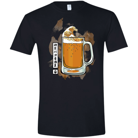 T-Shirts Black / X-Small The Great Beer of Kanagawa Men's Semi-Fitted Softstyle