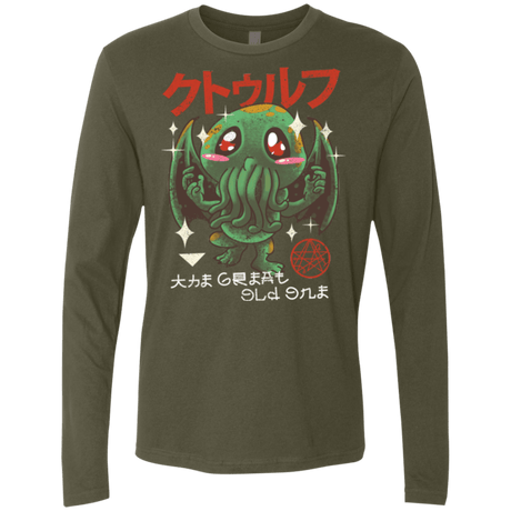 T-Shirts Military Green / Small The Great Old Kawaii Men's Premium Long Sleeve