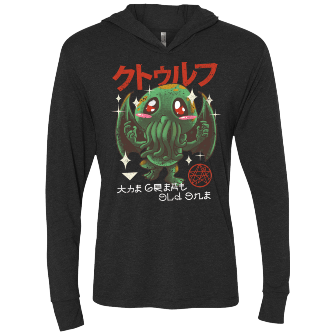 T-Shirts Vintage Black / X-Small The Great Old Kawaii Triblend Long Sleeve Hoodie Tee