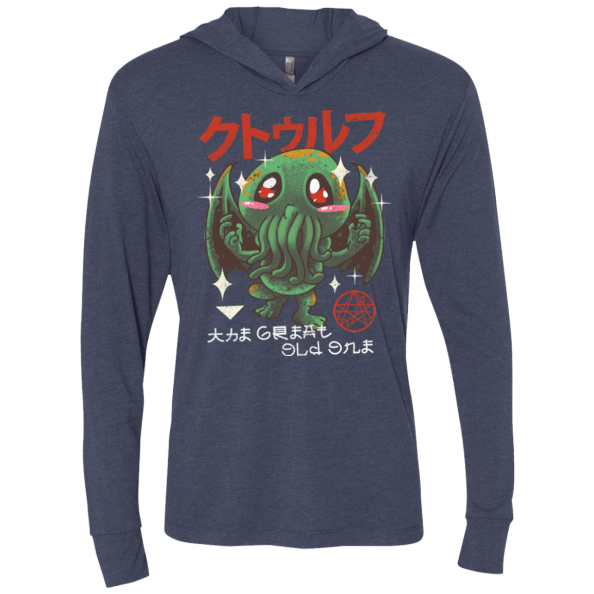 T-Shirts Vintage Navy / X-Small The Great Old Kawaii Triblend Long Sleeve Hoodie Tee