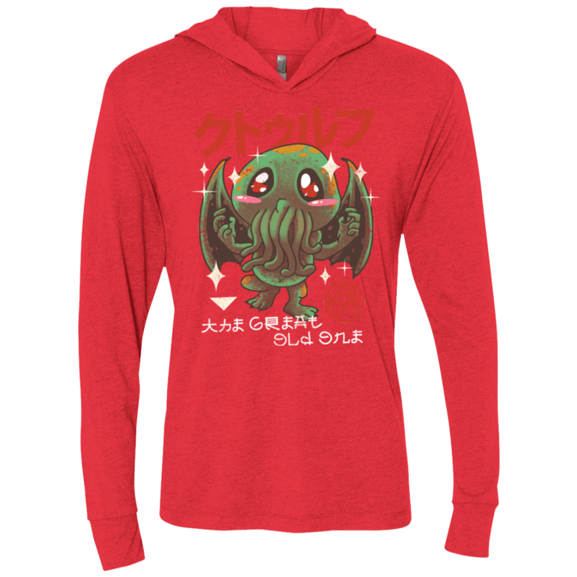 T-Shirts Vintage Red / X-Small The Great Old Kawaii Triblend Long Sleeve Hoodie Tee