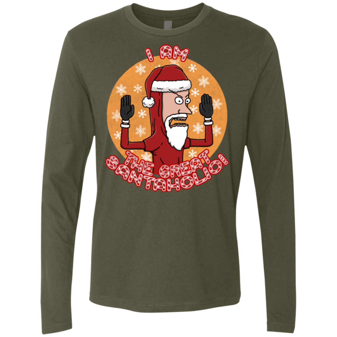 T-Shirts Military Green / S The Great Santaholio Men's Premium Long Sleeve