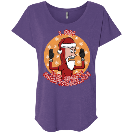 T-Shirts Purple Rush / X-Small The Great Santaholio Triblend Dolman Sleeve