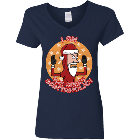 T-Shirts Navy / S The Great Santaholio Women's V-Neck T-Shirt