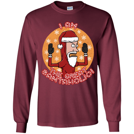 T-Shirts Maroon / YS The Great Santaholio Youth Long Sleeve T-Shirt