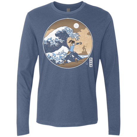 T-Shirts Indigo / Small The Great Wave of Republic City Men's Premium Long Sleeve