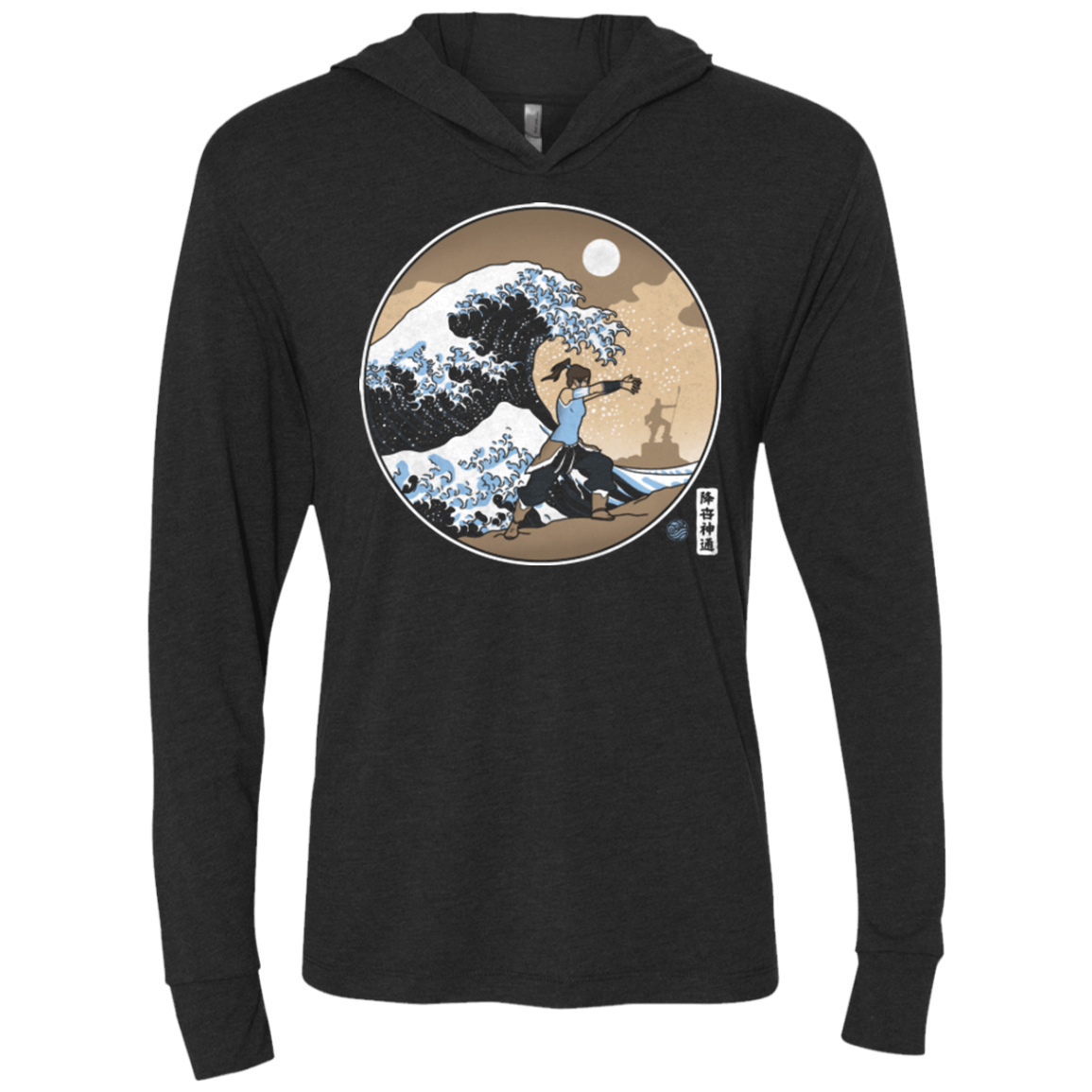 T-Shirts Vintage Black / X-Small The Great Wave of Republic City Triblend Long Sleeve Hoodie Tee