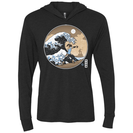 T-Shirts Vintage Black / X-Small The Great Wave of Republic City Triblend Long Sleeve Hoodie Tee