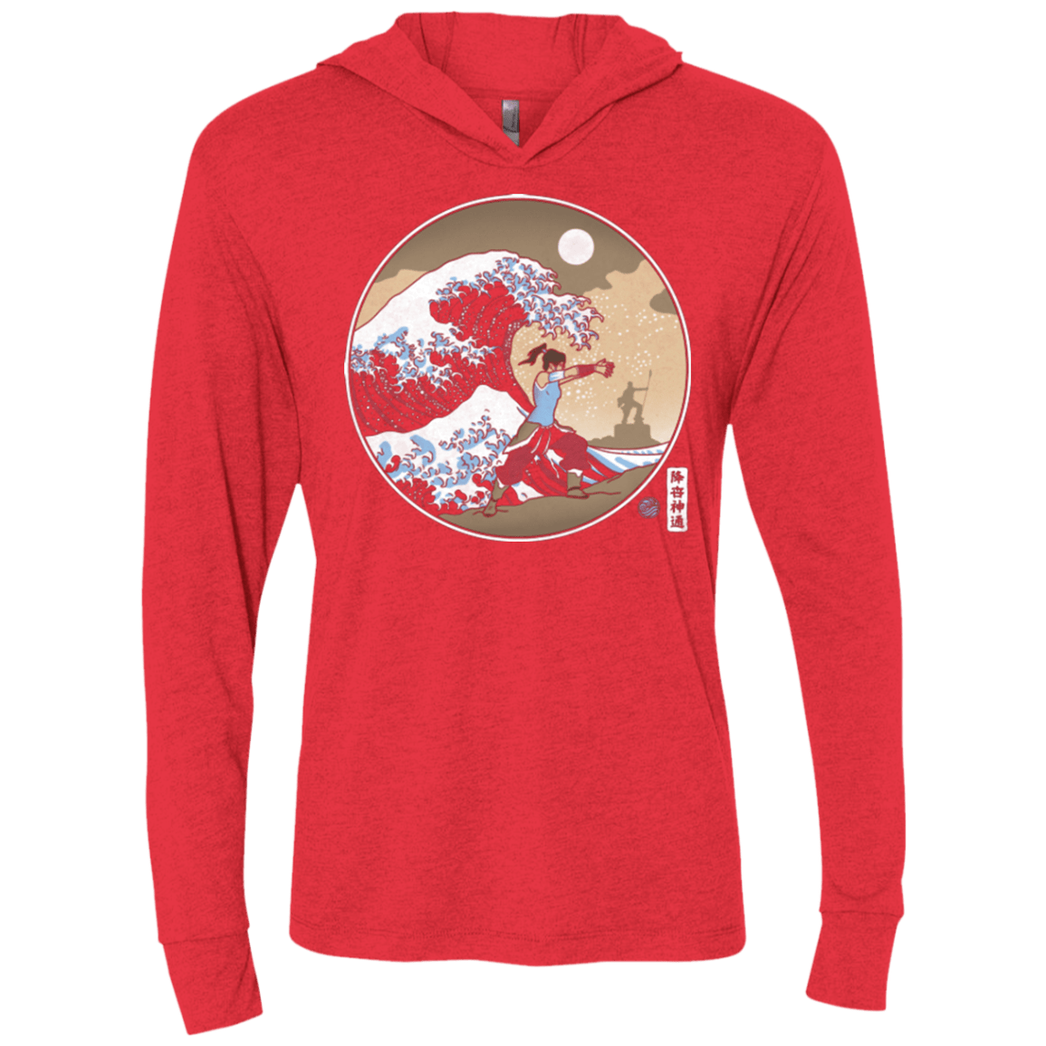 T-Shirts Vintage Red / X-Small The Great Wave of Republic City Triblend Long Sleeve Hoodie Tee