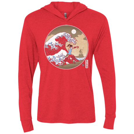 T-Shirts Vintage Red / X-Small The Great Wave of Republic City Triblend Long Sleeve Hoodie Tee