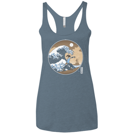T-Shirts Indigo / X-Small The Great Wave of Republic City Women's Triblend Racerback Tank