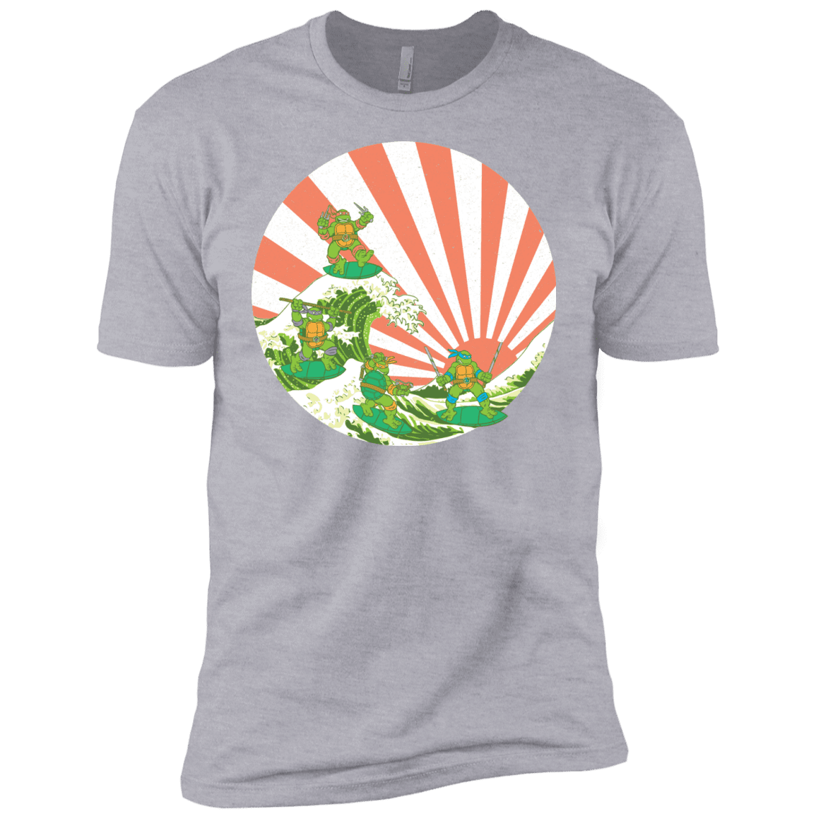 T-Shirts Heather Grey / YXS The Great Wave Off Cowabunga Boys Premium T-Shirt