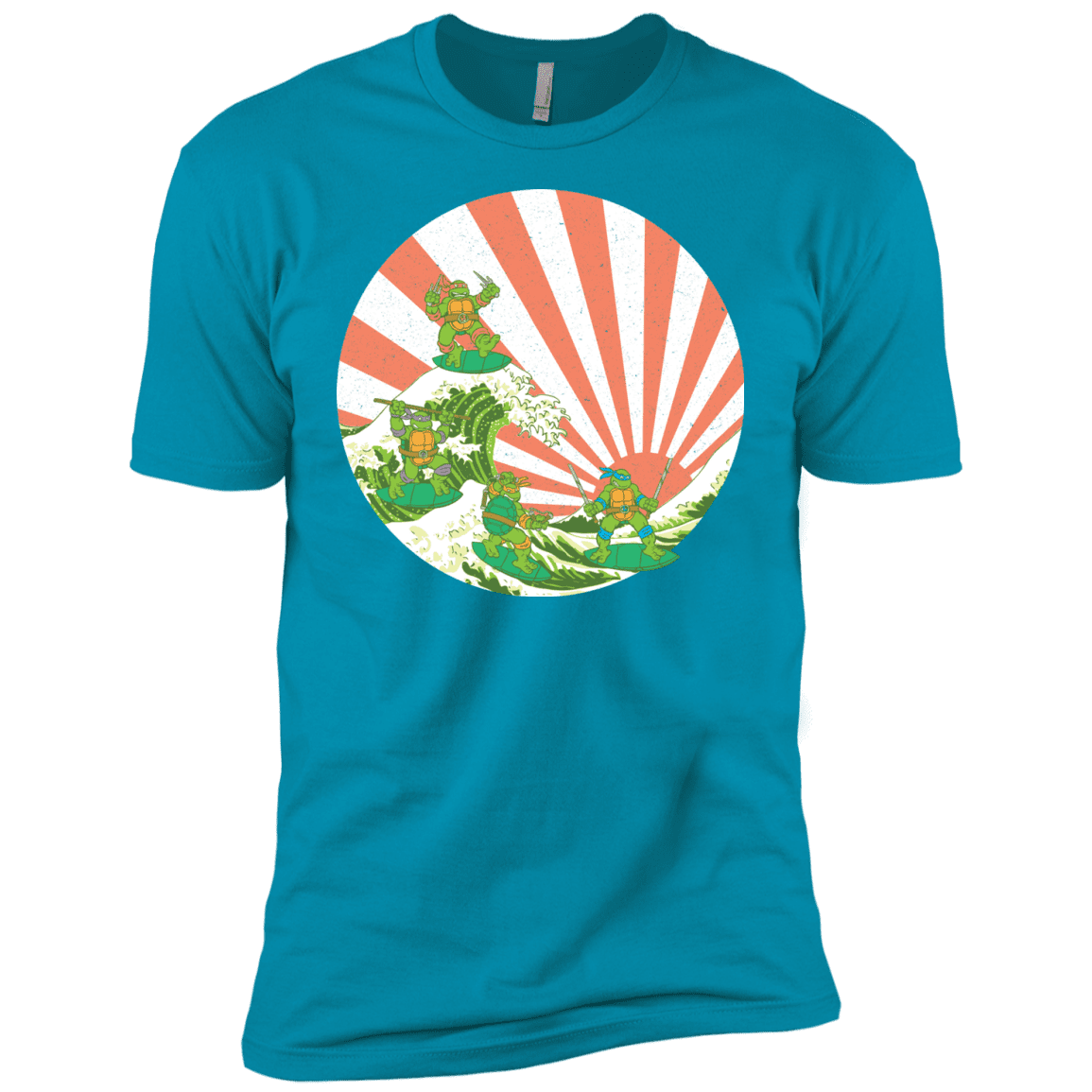T-Shirts Turquoise / YXS The Great Wave Off Cowabunga Boys Premium T-Shirt