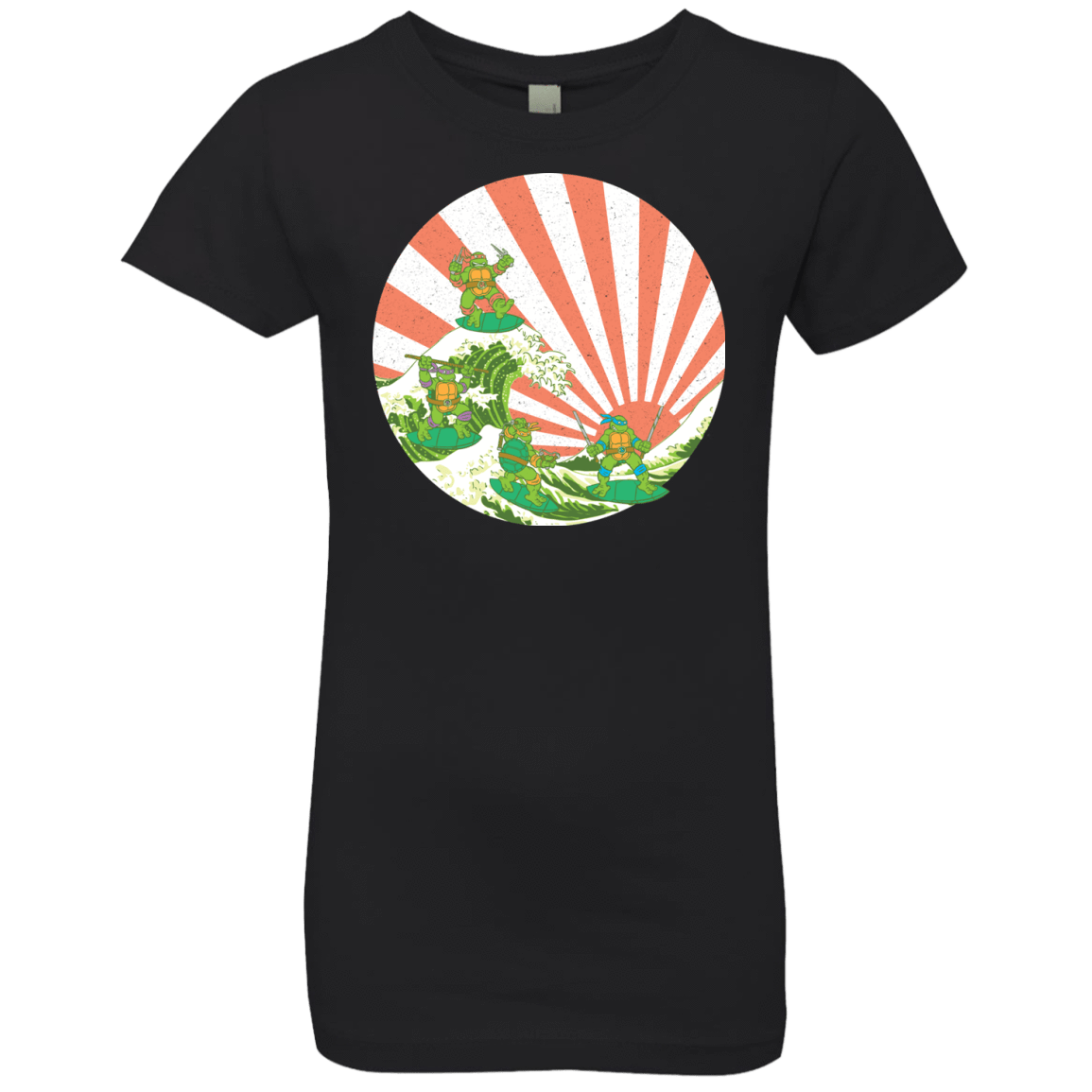 T-Shirts Black / YXS The Great Wave Off Cowabunga Girls Premium T-Shirt