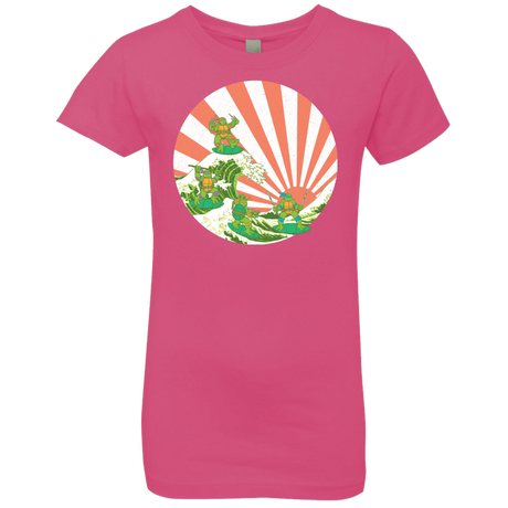 T-Shirts Hot Pink / YXS The Great Wave Off Cowabunga Girls Premium T-Shirt