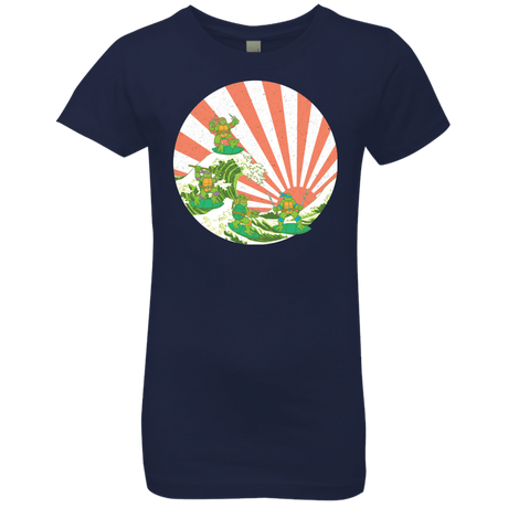 T-Shirts Midnight Navy / YXS The Great Wave Off Cowabunga Girls Premium T-Shirt