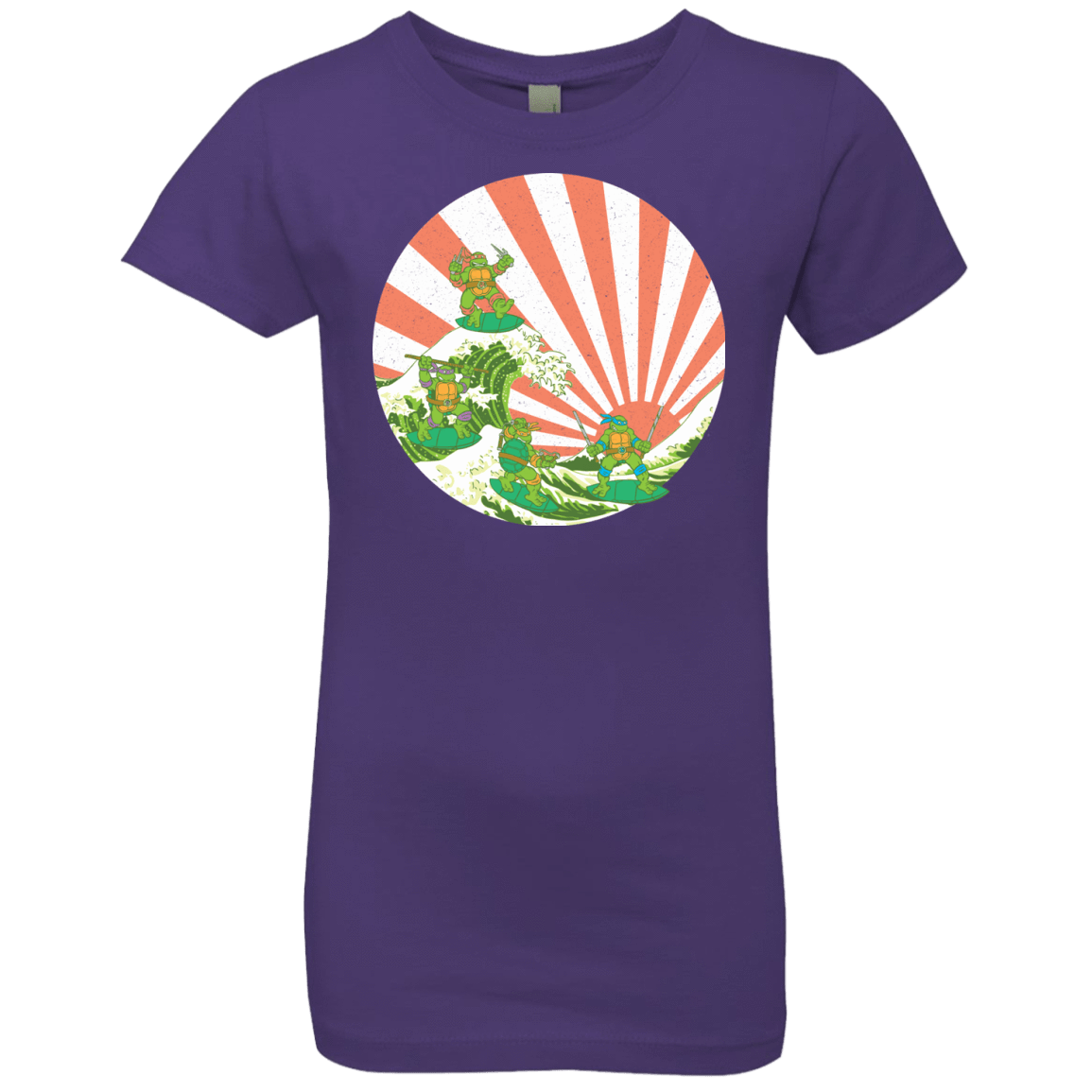 T-Shirts Purple Rush / YXS The Great Wave Off Cowabunga Girls Premium T-Shirt