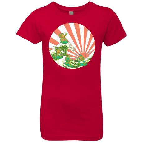 T-Shirts Red / YXS The Great Wave Off Cowabunga Girls Premium T-Shirt