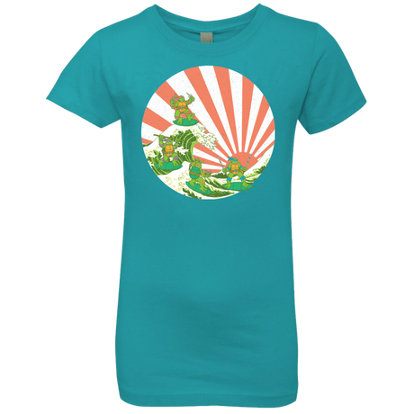 T-Shirts Tahiti Blue / YXS The Great Wave Off Cowabunga Girls Premium T-Shirt