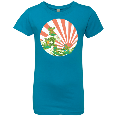 T-Shirts Turquoise / YXS The Great Wave Off Cowabunga Girls Premium T-Shirt