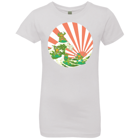T-Shirts White / YXS The Great Wave Off Cowabunga Girls Premium T-Shirt