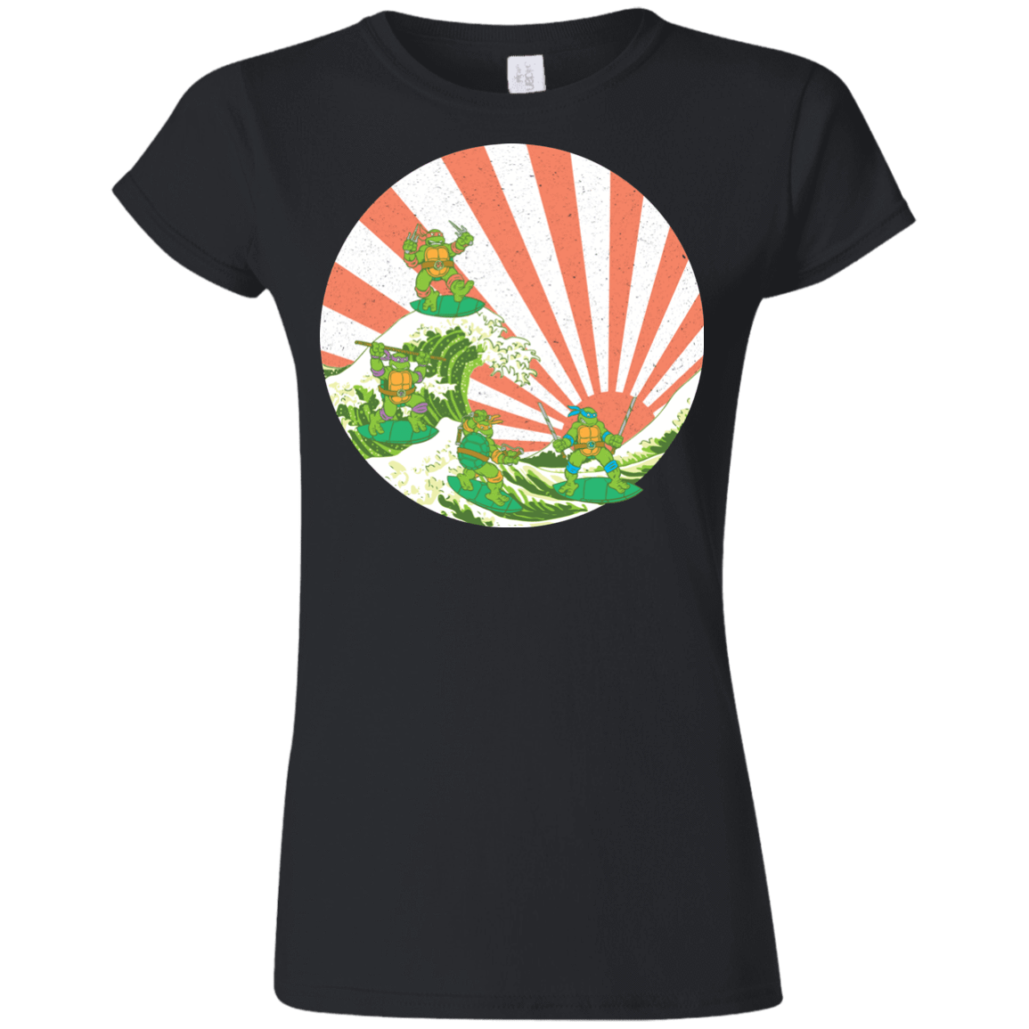 T-Shirts Black / S The Great Wave Off Cowabunga Junior Slimmer-Fit T-Shirt