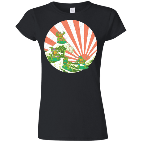 T-Shirts Black / S The Great Wave Off Cowabunga Junior Slimmer-Fit T-Shirt