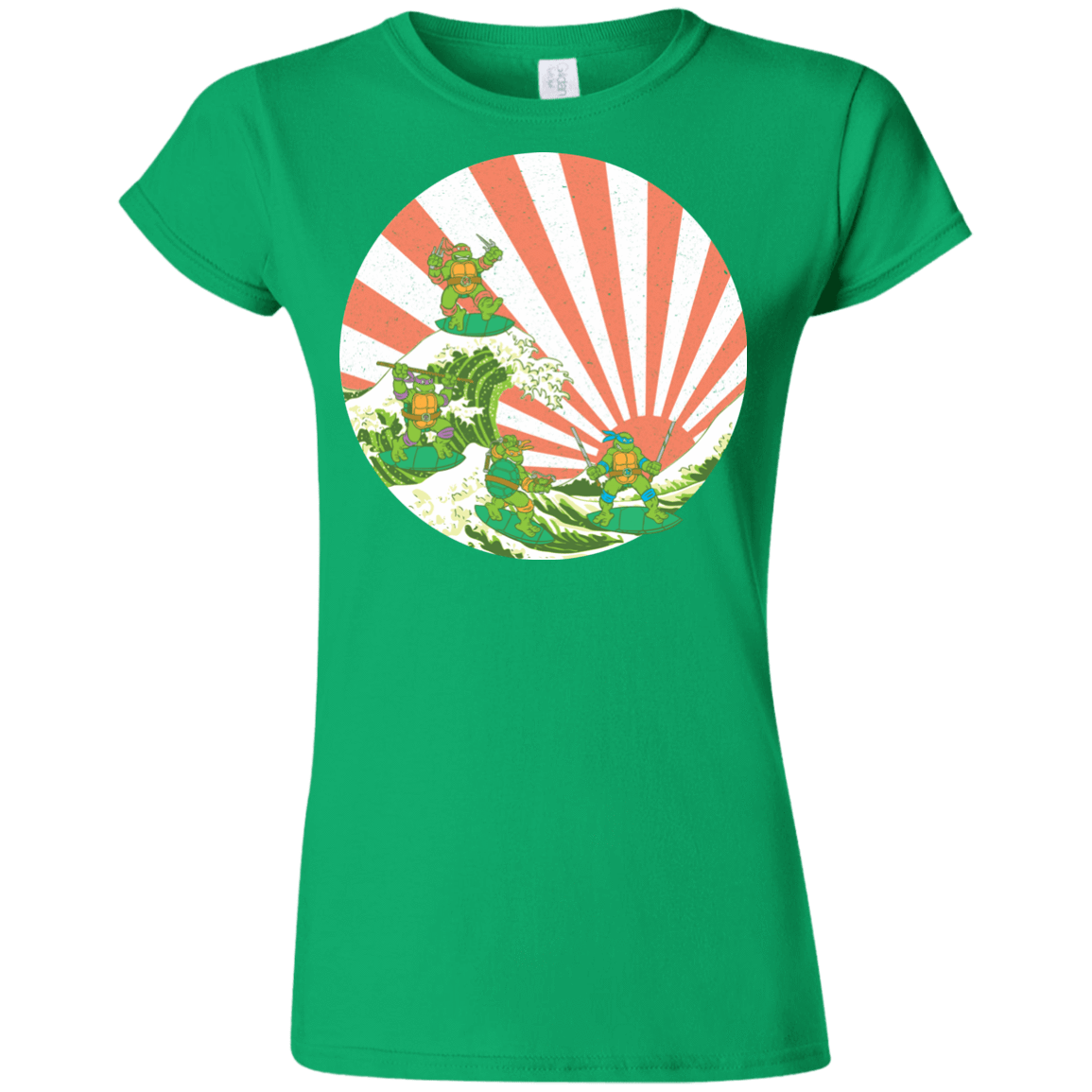 T-Shirts Irish Green / S The Great Wave Off Cowabunga Junior Slimmer-Fit T-Shirt