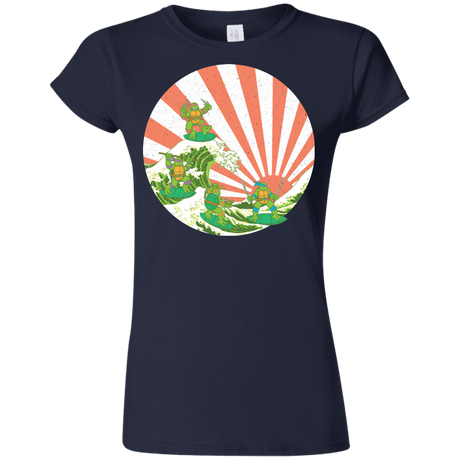 T-Shirts Navy / S The Great Wave Off Cowabunga Junior Slimmer-Fit T-Shirt