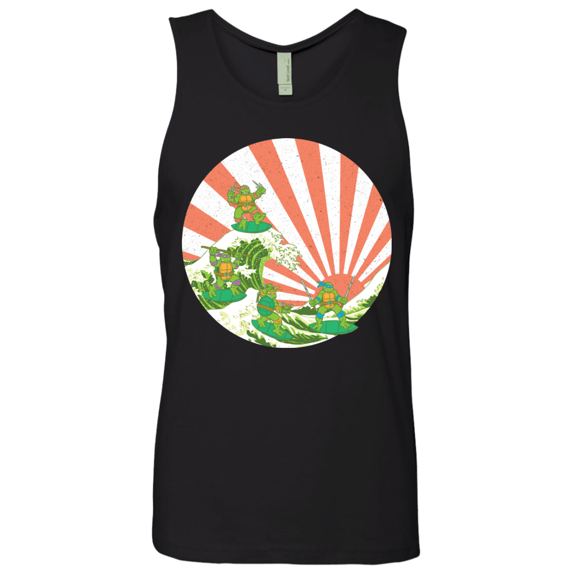 T-Shirts Black / S The Great Wave Off Cowabunga Men's Premium Tank Top