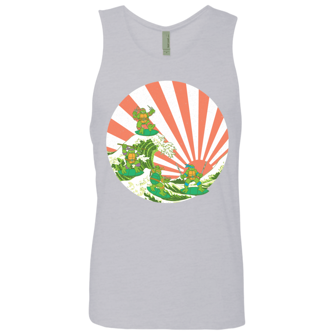 T-Shirts Heather Grey / S The Great Wave Off Cowabunga Men's Premium Tank Top