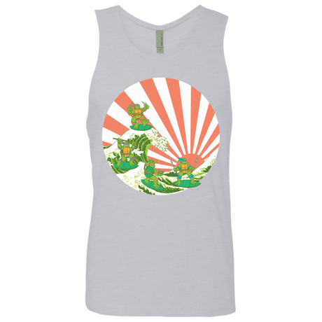 T-Shirts Heather Grey / S The Great Wave Off Cowabunga Men's Premium Tank Top