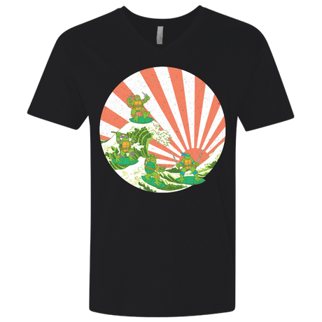 T-Shirts Black / X-Small The Great Wave Off Cowabunga Men's Premium V-Neck