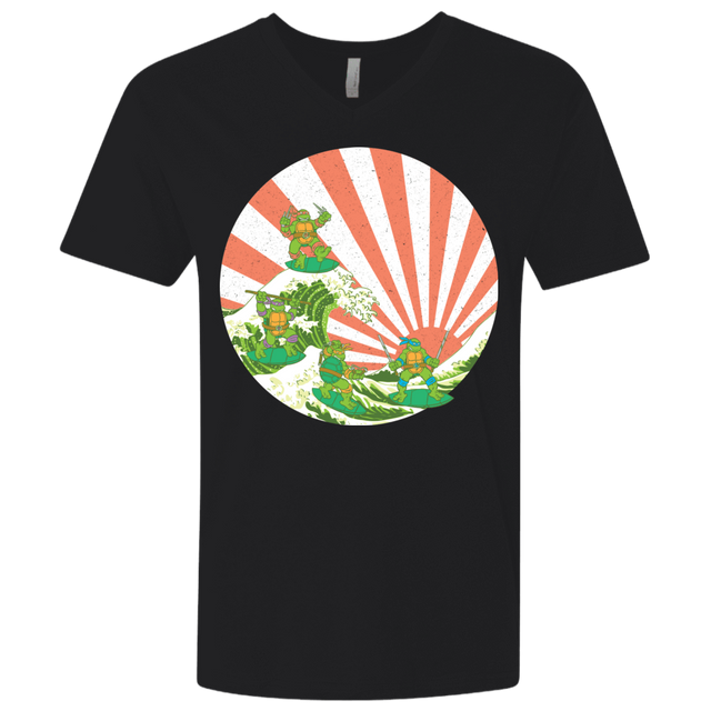 T-Shirts Black / X-Small The Great Wave Off Cowabunga Men's Premium V-Neck