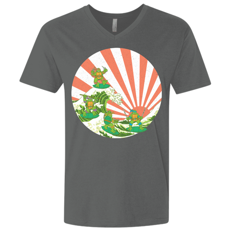 T-Shirts Heavy Metal / X-Small The Great Wave Off Cowabunga Men's Premium V-Neck