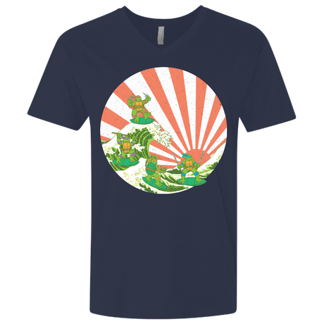 T-Shirts Midnight Navy / X-Small The Great Wave Off Cowabunga Men's Premium V-Neck