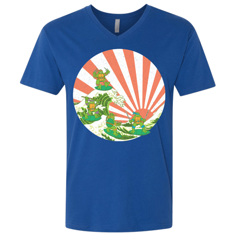 T-Shirts Royal / X-Small The Great Wave Off Cowabunga Men's Premium V-Neck