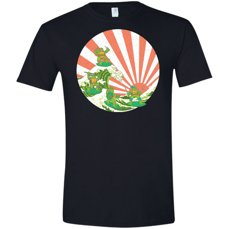 T-Shirts Black / X-Small The Great Wave Off Cowabunga Men's Semi-Fitted Softstyle