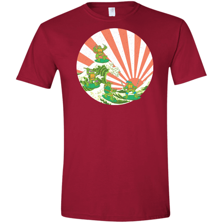 T-Shirts Cardinal Red / S The Great Wave Off Cowabunga Men's Semi-Fitted Softstyle
