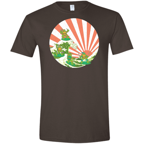 T-Shirts Dark Chocolate / S The Great Wave Off Cowabunga Men's Semi-Fitted Softstyle