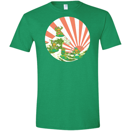 T-Shirts Heather Irish Green / S The Great Wave Off Cowabunga Men's Semi-Fitted Softstyle