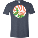 T-Shirts Heather Navy / S The Great Wave Off Cowabunga Men's Semi-Fitted Softstyle