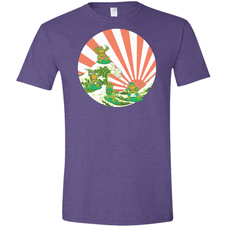 T-Shirts Heather Purple / S The Great Wave Off Cowabunga Men's Semi-Fitted Softstyle