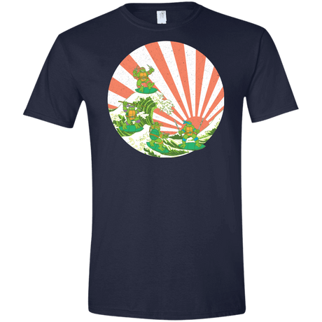 T-Shirts Navy / X-Small The Great Wave Off Cowabunga Men's Semi-Fitted Softstyle