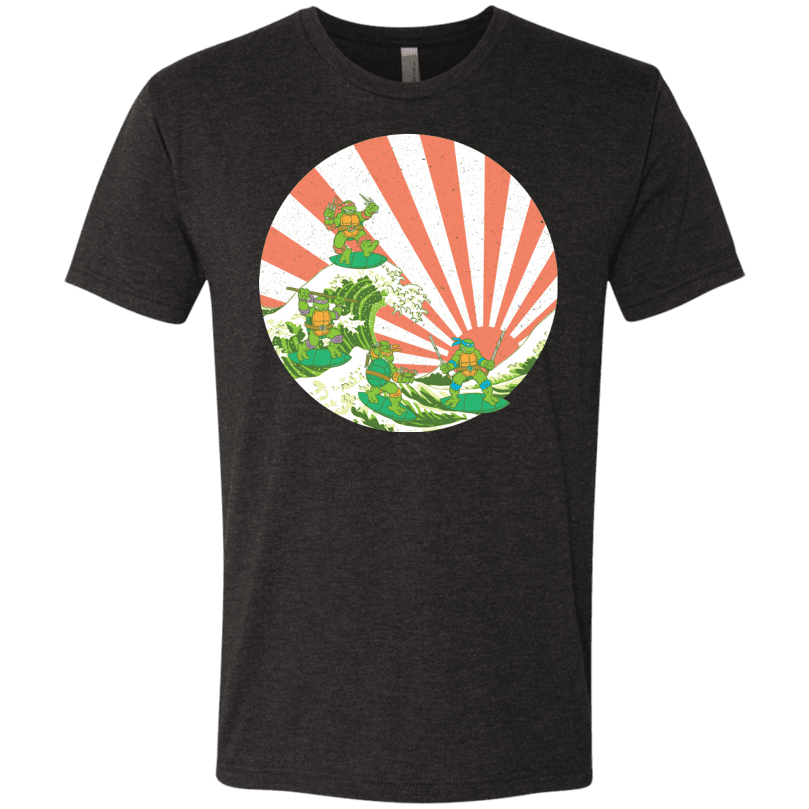 T-Shirts Vintage Black / S The Great Wave Off Cowabunga Men's Triblend T-Shirt