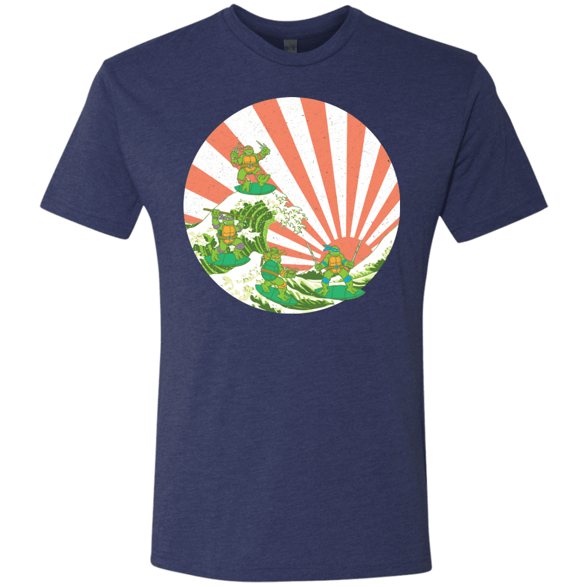 T-Shirts Vintage Navy / S The Great Wave Off Cowabunga Men's Triblend T-Shirt