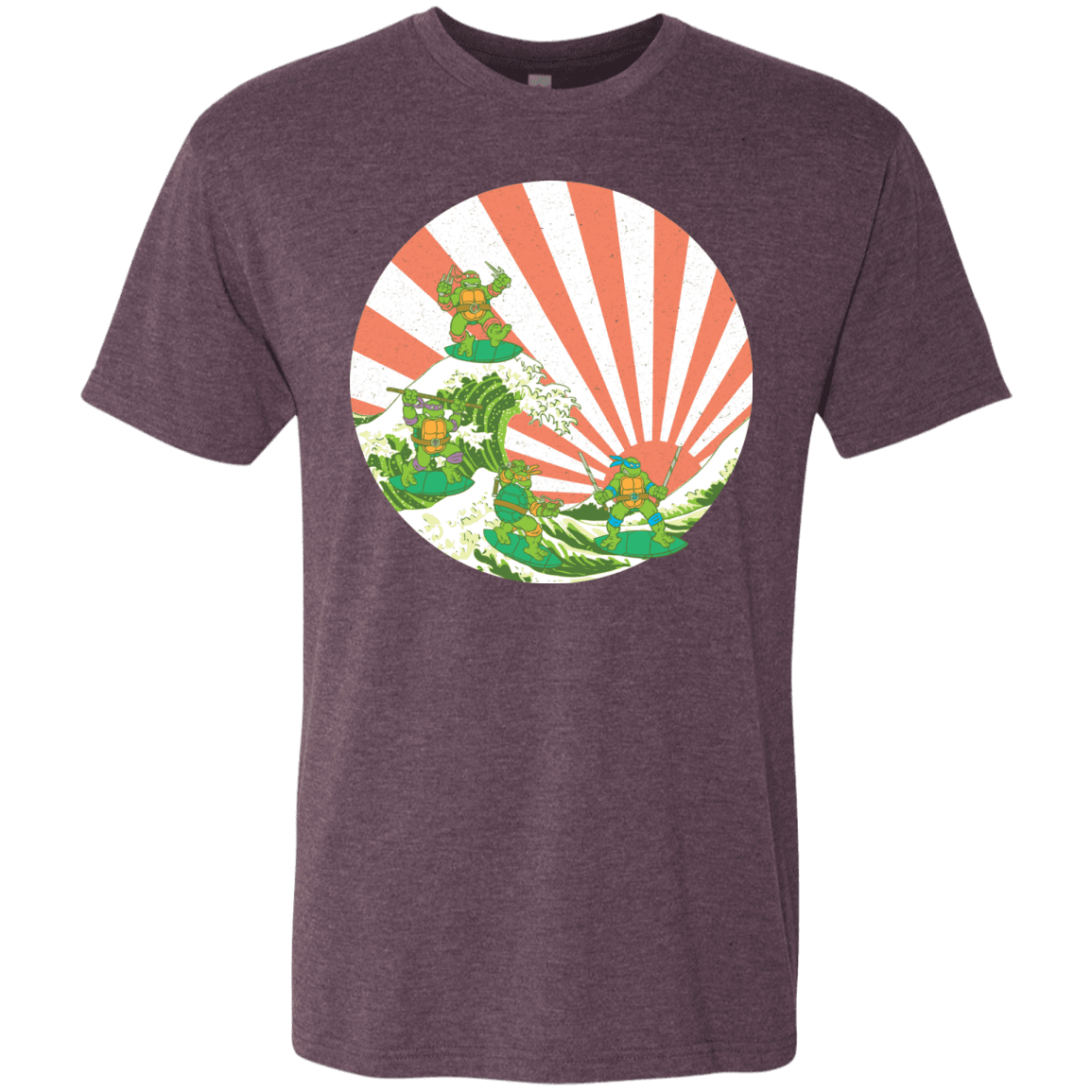 T-Shirts Vintage Purple / S The Great Wave Off Cowabunga Men's Triblend T-Shirt